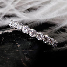 Load image into Gallery viewer, Moissanite 3mm Eternity Band in Sterling Silver 2.1ctw