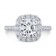 Load image into Gallery viewer, Moissanite Princess Cut Halo Ring Set in 14k Gold