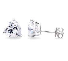 Load image into Gallery viewer, Moissanite 2.00ctw Heart Cut Earrings in White Gold