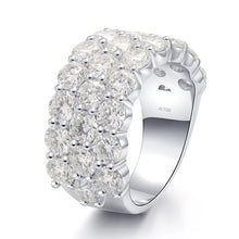 Load image into Gallery viewer, Men's Moissanite Three Rows Half Eternity Band