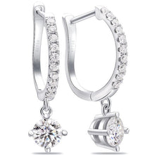 Load image into Gallery viewer, Moissanite 1.00ctw Eternity Dangle Earrings in Sterling Silver