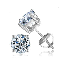 Load image into Gallery viewer, Moissanite Round Stud Earrings 6.5mm (Total 2.00ct)
