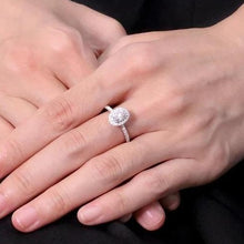 Load image into Gallery viewer, Moissanite Oval Pave Cut Ring Set in Sterling Silver or 14k Gold