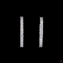 Load image into Gallery viewer, Round Brilliant Lab Diamond Hoop Earrings | 1.40ctw | 14k White Gold
