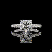 Load image into Gallery viewer, The Eloise Ring | 2.50ct Cushion Cut Lab Diamond | 50% Pavé Band | 14k White Gold
