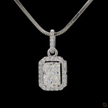 Load image into Gallery viewer, Radiant Cut Lab Diamond Halo Pendant — 1.00ct in 14k Gold

