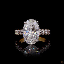 Load image into Gallery viewer, The Scarlett Ring — 3.00ct Oval Cut Pavé Six-Prong
