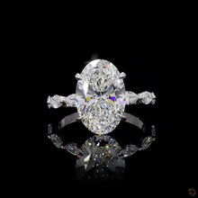 Load image into Gallery viewer, The Genevieve Ring — 5.00ct Oval Cut with Marquise Bubble Band
