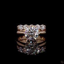 Load image into Gallery viewer, The Rosalind Bridal Set — 2.50ct Round Solitaire with Five-Stone Band
