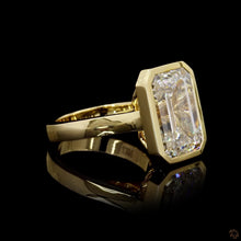 Load image into Gallery viewer, The Athena Ring — 5.00ct Emerald Cut Bezel on 3mm Band
