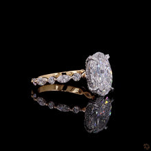 Load image into Gallery viewer, The Evangeline Ring — 2.00ct Oval Cut with Marquise &amp; Round Band
