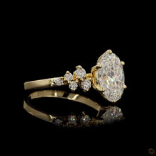Load image into Gallery viewer, The Blossom Ring | 2ct Oval Lab Diamond | Scatter Cluster Setting | 14k Yellow Gold
