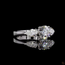 Load image into Gallery viewer, The Clara Ring — 1.50ct Round with Pear Accents Three-Stone
