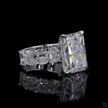 Load image into Gallery viewer, The Leonora Ring | 4ct Radiant Cut Lab Diamond | Hidden Halo | Radiant Eternity Band | 14k White Gold
