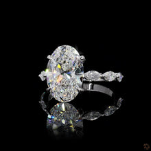 Load image into Gallery viewer, The Genevieve Ring — 5.00ct Oval Cut with Marquise Bubble Band
