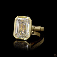 Load image into Gallery viewer, The Athena Ring — 5.00ct Emerald Cut Bezel on 3mm Band
