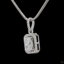 Load image into Gallery viewer, Radiant Cut Lab Diamond Halo Pendant — 1.00ct in 14k Gold
