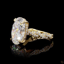 Load image into Gallery viewer, The Arabella Ring | 5ct Oval Lab Diamond | Hidden Halo | Twisted Pavé Band | 14k Yellow Gold

