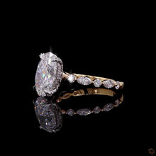Load image into Gallery viewer, The Evangeline Ring — 2.00ct Oval Cut with Marquise &amp; Round Band
