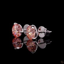Load image into Gallery viewer, Pink Lab Diamond Stud Earrings — 2.00ctw in 14k White Gold
