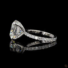 Load image into Gallery viewer, The Empress Ring | 5ct Round Brilliant Lab Diamond | Full Pavé Band | Hidden Halo | Platinum
