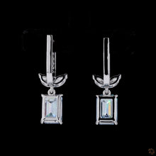Load image into Gallery viewer, Blue Emerald &amp; Marquise Lab Diamond Drop Earrings in 14k Gold
