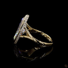 Load image into Gallery viewer, The Dorothy Ring | 4ct Marquise Cut Lab Diamond | Hidden Halo | Twisted Band | 14k Yellow Gold
