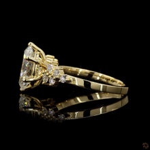 Load image into Gallery viewer, The Blossom Ring | 2ct Oval Lab Diamond | Scatter Cluster Setting | 14k Yellow Gold

