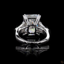 Load image into Gallery viewer, The Regal Ring | 5ct Radiant Cut Lab Diamond | Tapered Baguette Sides | 14k White Gold
