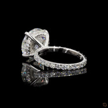 Load image into Gallery viewer, The Empress Ring | 5ct Round Brilliant Lab Diamond | Full Pavé Band | Hidden Halo | Platinum
