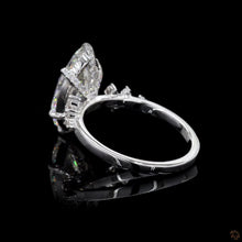 Load image into Gallery viewer, The Marceline | 3ct Marquise Cut Lab Diamond | Hidden Halo | Cluster Accents | 14k White Gold
