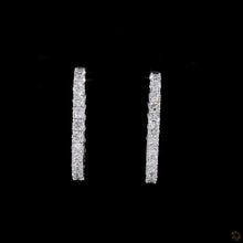 Load image into Gallery viewer, Round Brilliant Lab Diamond Hoop Earrings | 1.40ctw | 14k White Gold
