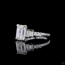 Load image into Gallery viewer, The Cosima emerald cut lab diamond ring, angled view
