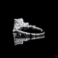 Load image into Gallery viewer, The Cosima emerald cut lab diamond ring, three-quarter back view
