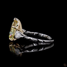 Load image into Gallery viewer, The Mirabel yellow pear lab diamond ring, side profile
