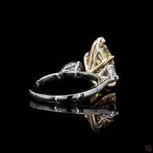 Load image into Gallery viewer, The Mirabel yellow pear lab diamond ring, white gold band view
