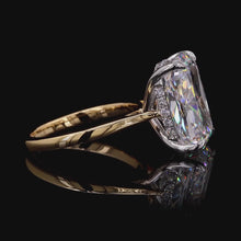 Load and play video in Gallery viewer, The Elara Ring | 5ct Cushion Cut Lab Diamond | Solitaire | Hidden Halo | 14k Gold
