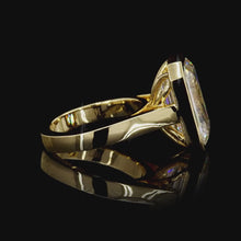 Load and play video in Gallery viewer, The Athena Ring — 5.00ct Emerald Cut Bezel on 3mm Band
