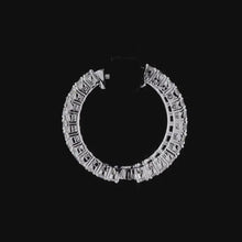 Load and play video in Gallery viewer, Round Brilliant Lab Diamond Hoop Earrings | 1.40ctw | 14k White Gold
