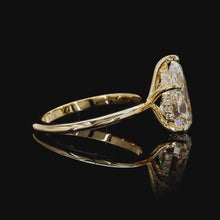 Load and play video in Gallery viewer, The Madeleine Ring — 2.00ct Pear Cut Solitaire with Hidden Halo
