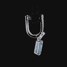 Load and play video in Gallery viewer, Blue Emerald &amp; Marquise Lab Diamond Drop Earrings in 14k Gold
