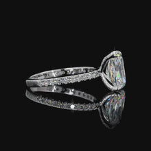 Load and play video in Gallery viewer, The Delphine Ring — 2.00ct Radiant Cut with a Pavé Setting
