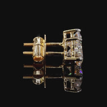 Load and play video in Gallery viewer, Heart Cut Lab Diamond Stud Earrings — 2.00ctw in 14k Gold

