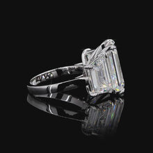 Load and play video in Gallery viewer, The Victoria Ring — 5.00ctw Emerald Cut Three-Stone
