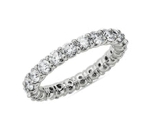 Load image into Gallery viewer, Moissanite 3mm Eternity Band in Sterling Silver 2.1ctw
