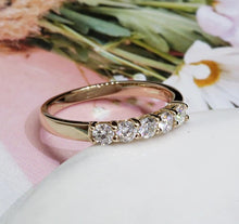 Load image into Gallery viewer, Moissanite 5 Stone Wedding Band in 10k Gold
