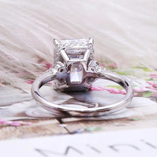 Load image into Gallery viewer, Moissanite 4.00ct Radiant Cut Engagement Ring in 14k White Gold
