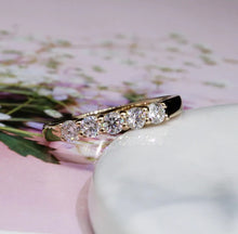 Load image into Gallery viewer, Moissanite 5 Stone Wedding Band in 10k Gold
