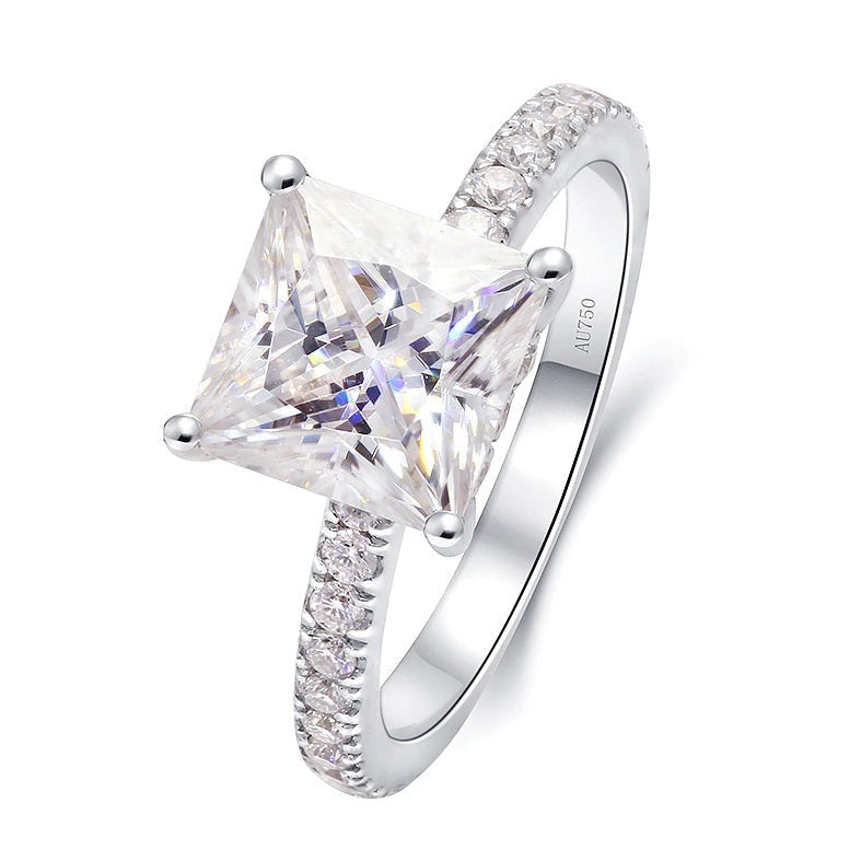Moissanite 2.00ct Princess Cut Engagement Ring in 14k White Gold