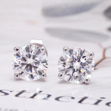 Load image into Gallery viewer, Moissanite Round Stud Earrings 6.5mm (Total 2.00ct)

